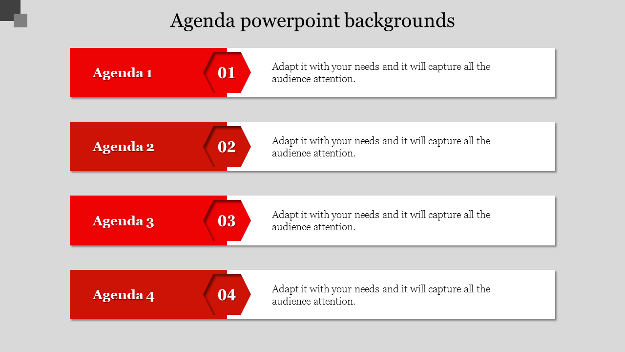 agenda powerpoint backgrounds-Red